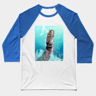 Girl on the beach K Baseball T-Shirt